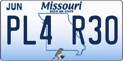 MO license plate PL4R3O