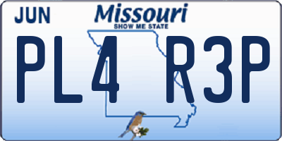 MO license plate PL4R3P