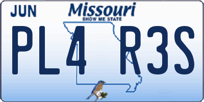 MO license plate PL4R3S