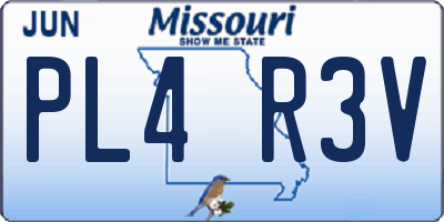 MO license plate PL4R3V
