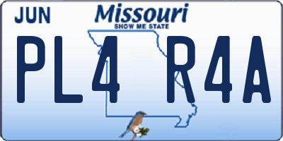 MO license plate PL4R4A
