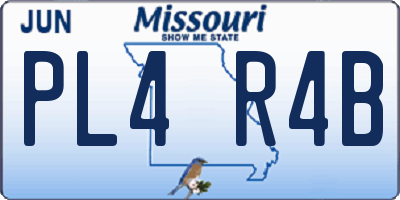 MO license plate PL4R4B