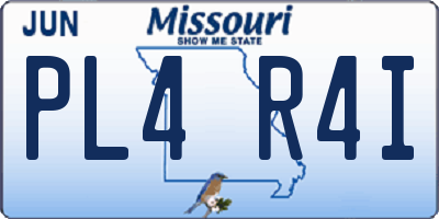 MO license plate PL4R4I