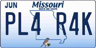 MO license plate PL4R4K