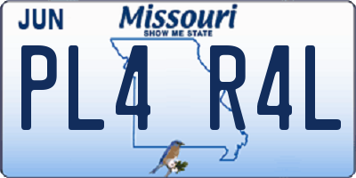 MO license plate PL4R4L