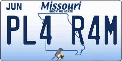 MO license plate PL4R4M