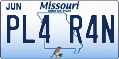 MO license plate PL4R4N