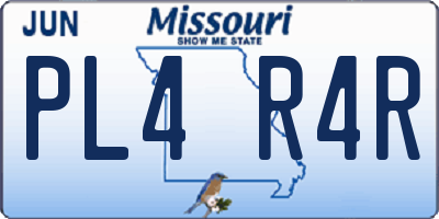 MO license plate PL4R4R