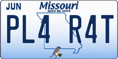 MO license plate PL4R4T