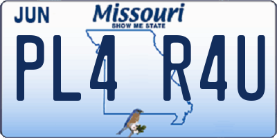 MO license plate PL4R4U