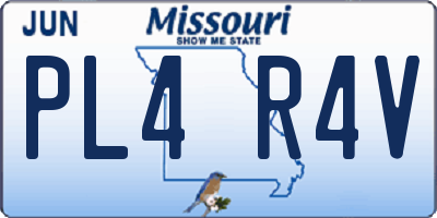 MO license plate PL4R4V