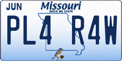 MO license plate PL4R4W