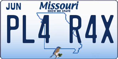 MO license plate PL4R4X