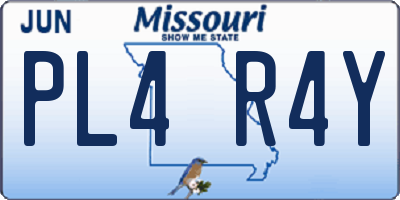 MO license plate PL4R4Y