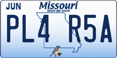 MO license plate PL4R5A