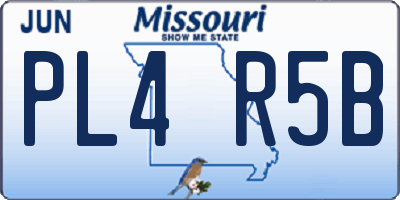 MO license plate PL4R5B