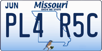 MO license plate PL4R5C