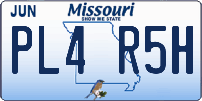 MO license plate PL4R5H