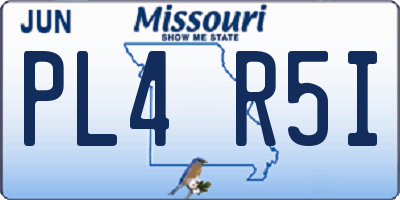 MO license plate PL4R5I