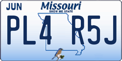 MO license plate PL4R5J
