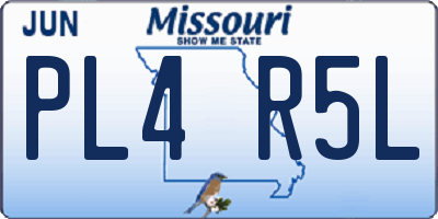 MO license plate PL4R5L