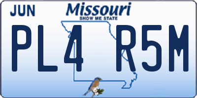 MO license plate PL4R5M