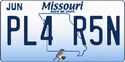 MO license plate PL4R5N