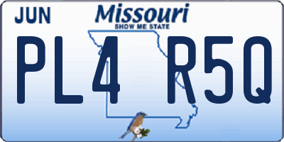 MO license plate PL4R5Q