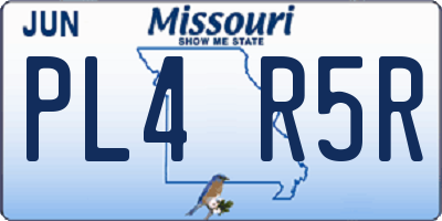 MO license plate PL4R5R