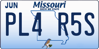 MO license plate PL4R5S