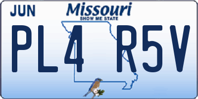 MO license plate PL4R5V