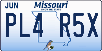 MO license plate PL4R5X