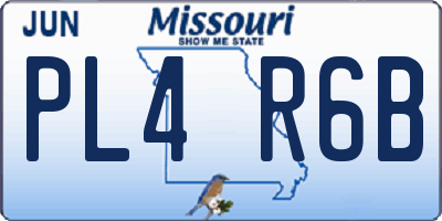 MO license plate PL4R6B