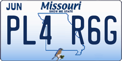 MO license plate PL4R6G
