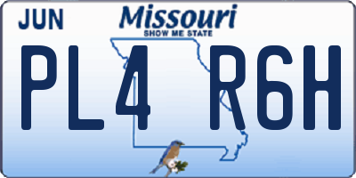 MO license plate PL4R6H