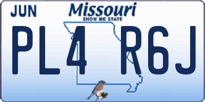 MO license plate PL4R6J