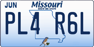 MO license plate PL4R6L