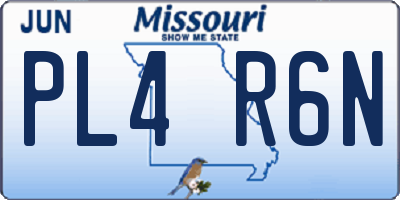 MO license plate PL4R6N