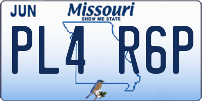 MO license plate PL4R6P