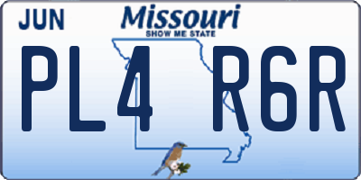 MO license plate PL4R6R