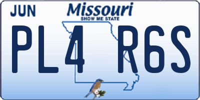 MO license plate PL4R6S