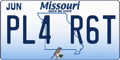 MO license plate PL4R6T