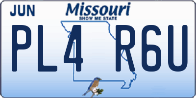 MO license plate PL4R6U