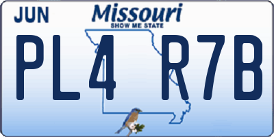 MO license plate PL4R7B