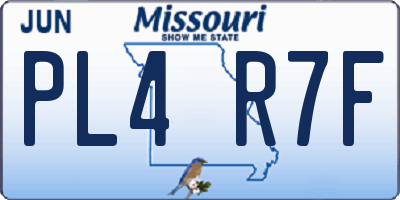 MO license plate PL4R7F