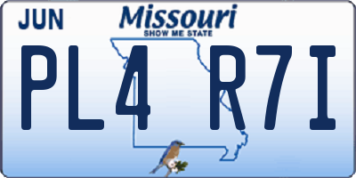 MO license plate PL4R7I