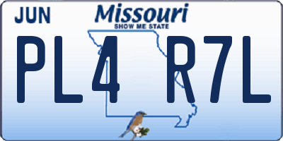 MO license plate PL4R7L