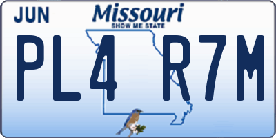 MO license plate PL4R7M