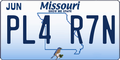 MO license plate PL4R7N