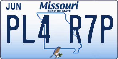 MO license plate PL4R7P